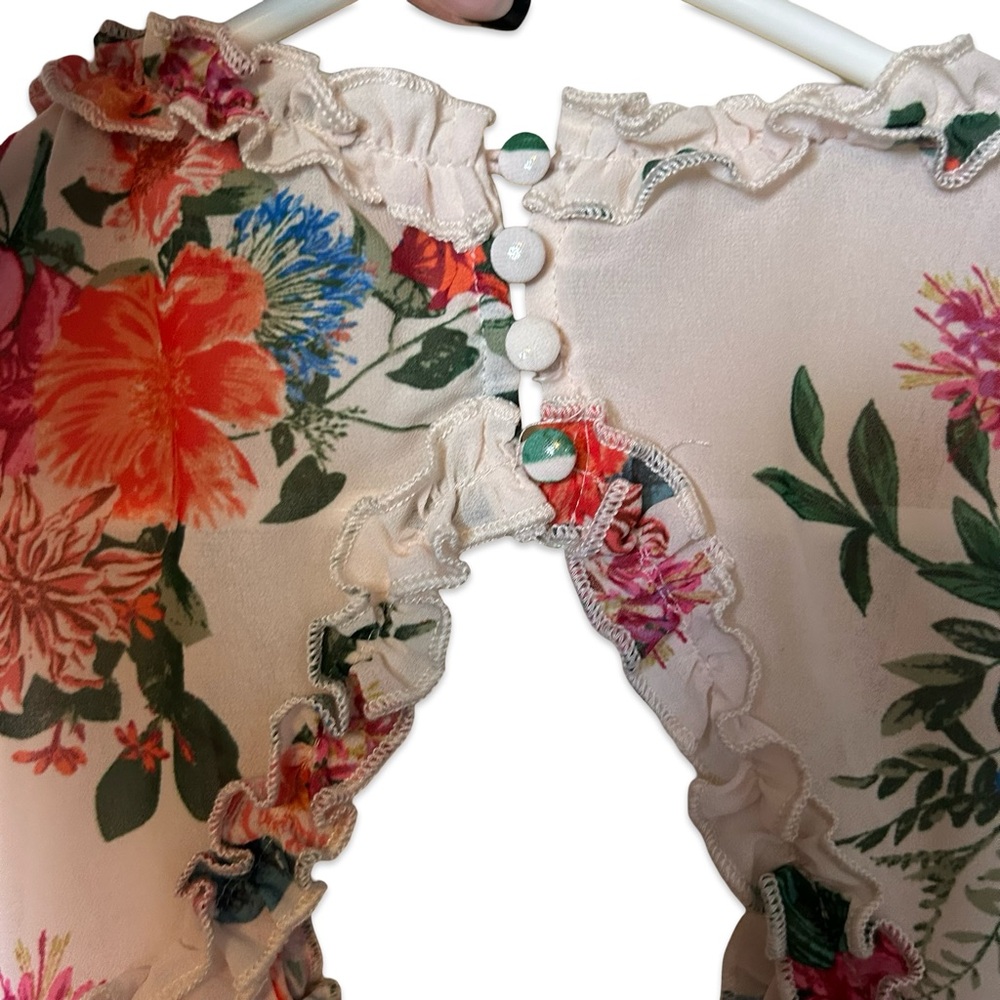 Flying Tomato Floral V-Neck Ruffle Dress - Picture 7 of 7